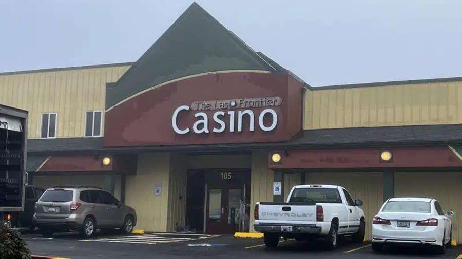The Last Frontier Casino is seen in La Center, Wash., Tuesday, Dec. 13, 2022. Four people were stab...