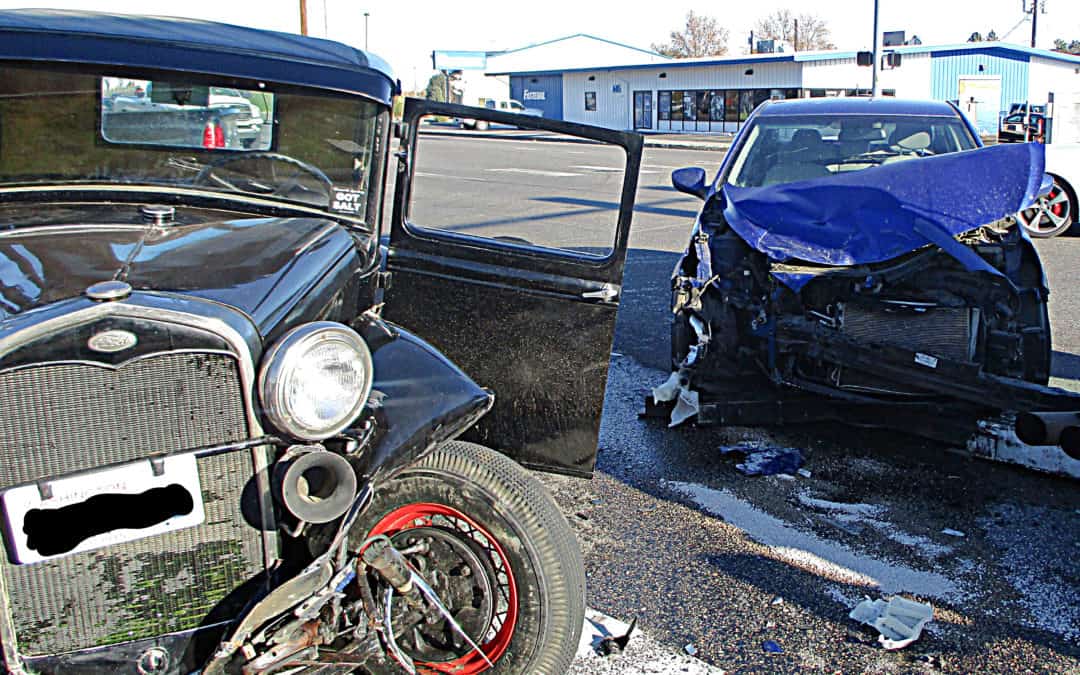 1930 Ford Model A Totaled Near Cable Bridge in Kennewick