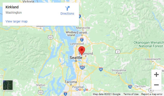 Map of Kirkland WA