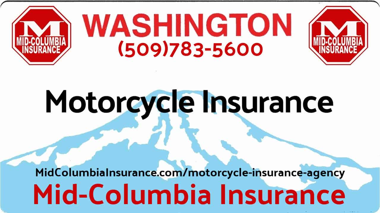 Motorcycle Insurance text on a Washington License Plate background