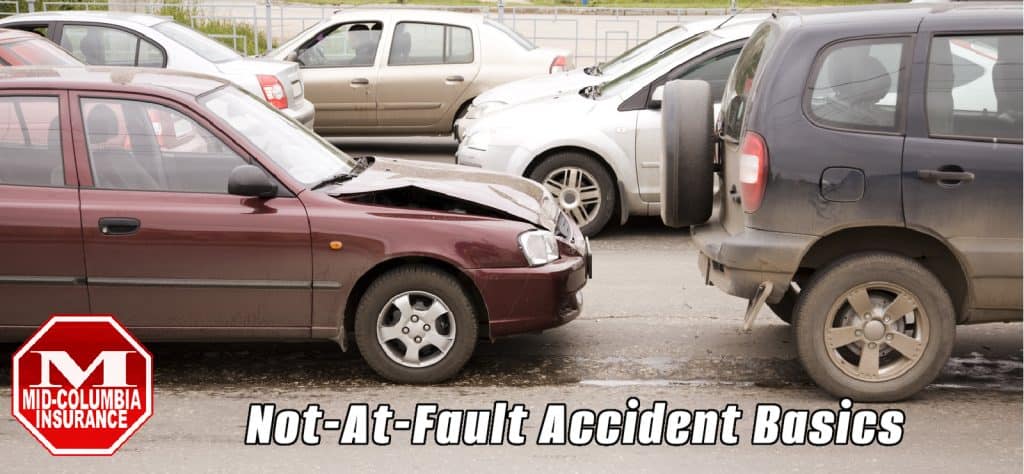 Not At Fault Accident Basics - Car crash, accident in traffic road, insurance claim
