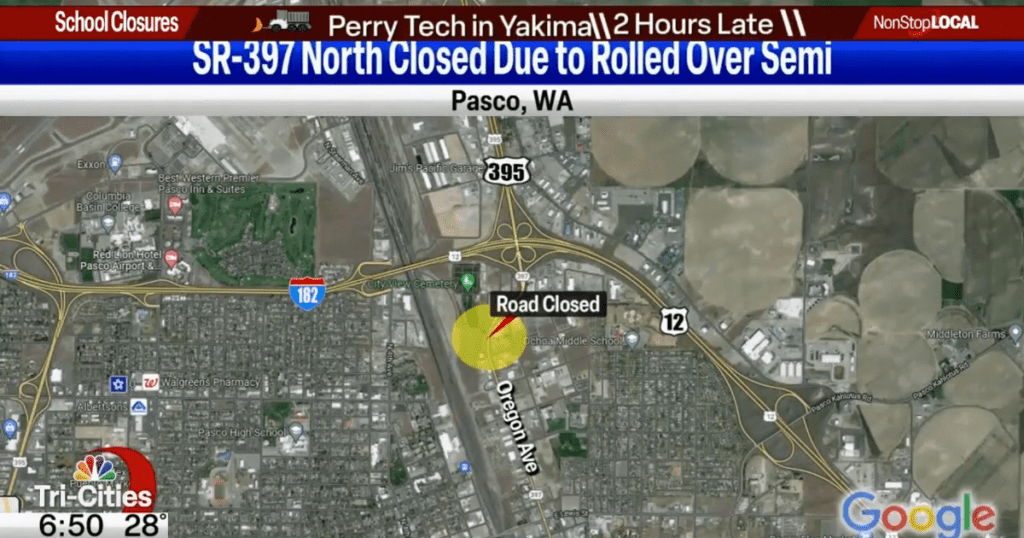 SR 397 closed in Pasco after semi rolls | News