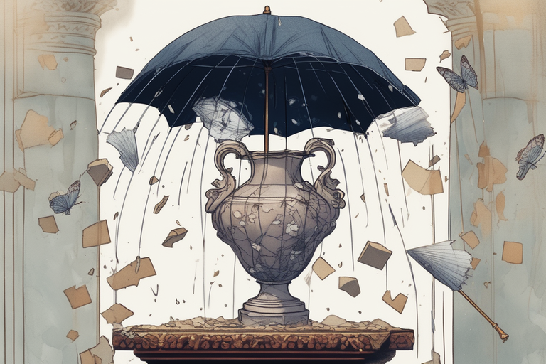 Insurance - umbrella protecing a vase